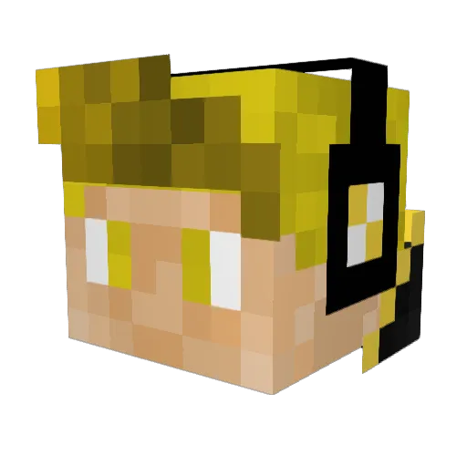 DakitiUWU Minecraft avatar head, 3D render