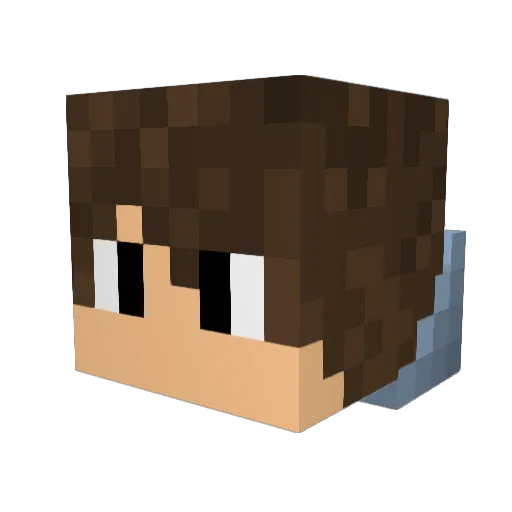 Daklonis Minecraft avatar head, 3D render