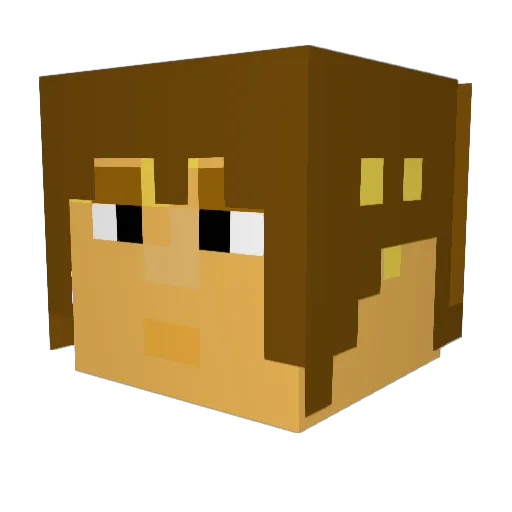 Dakoats Minecraft avatar head, 3D render