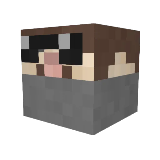 Dakuchii Minecraft avatar head, 3D render