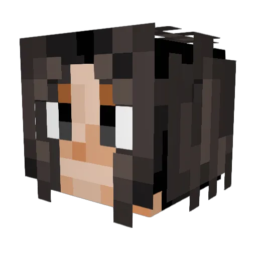 Dakuzai Minecraft avatar head, 3D render