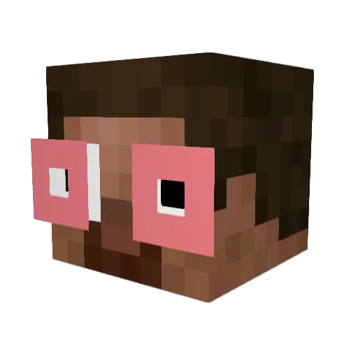 DalaiLucas Minecraft avatar head, 3D render