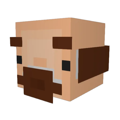 Dalakoi Minecraft avatar head, 3D render