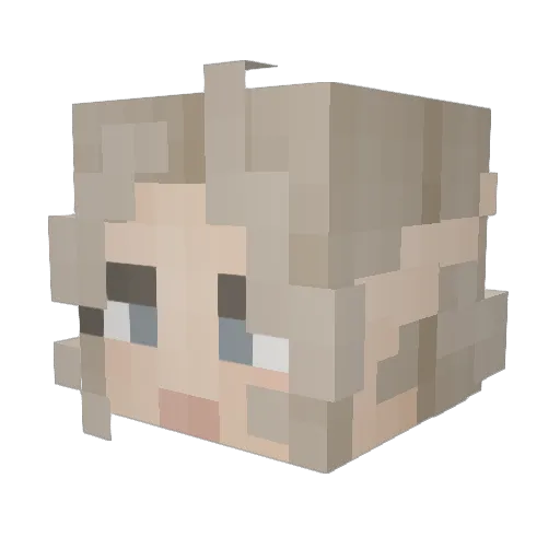 Dalbbit Minecraft avatar head, 3D render