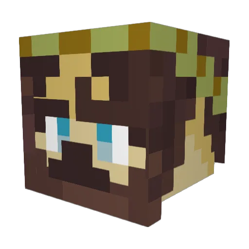 Daldiepie Minecraft avatar head, 3D render