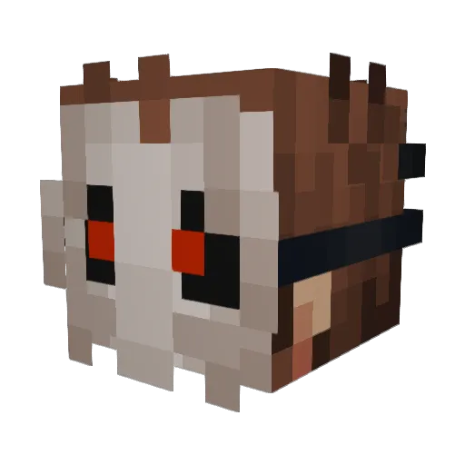 Daldu Minecraft avatar head, 3D render