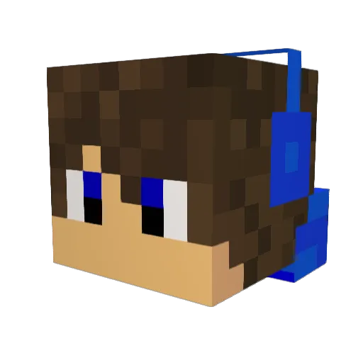 DalePoppy Minecraft avatar head, 3D render