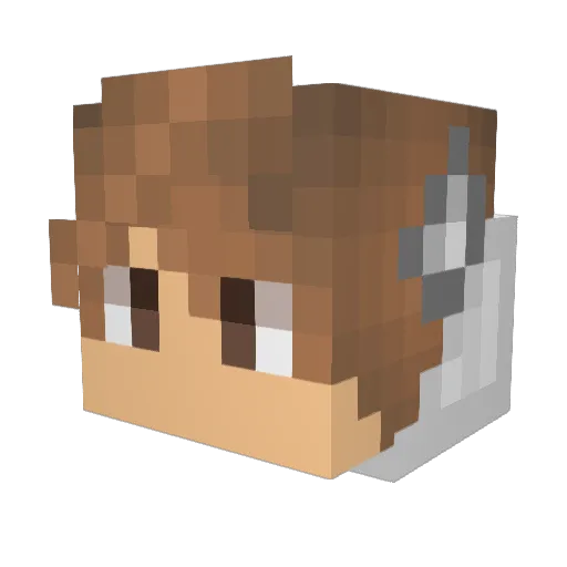 Dalei Minecraft avatar head, 3D render