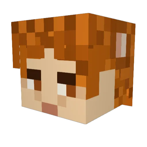 Daliens22 Minecraft avatar head, 3D render