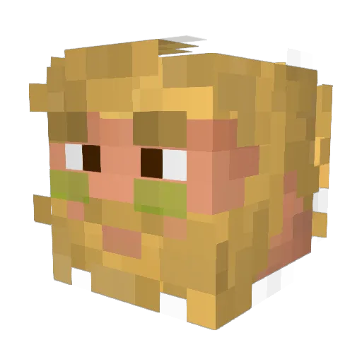Dallger Minecraft avatar head, 3D render