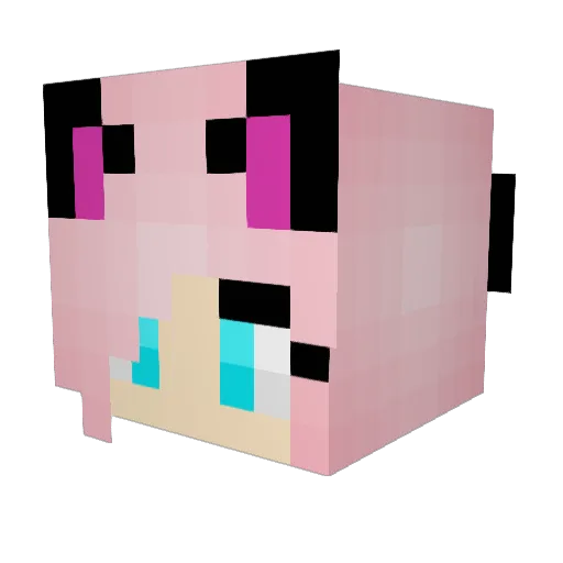 Dalllia Minecraft avatar head, 3D render