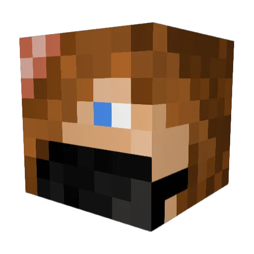 DallyIn Minecraft avatar head, 3D render