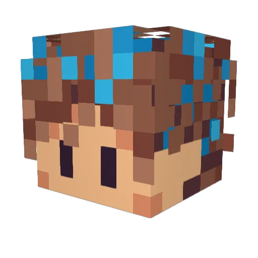 Dalmovrfs Minecraft avatar head, 3D render