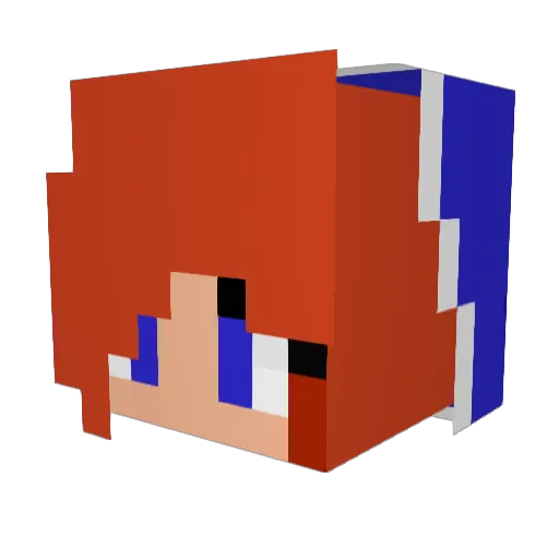 Dalpheox Minecraft avatar head, 3D render