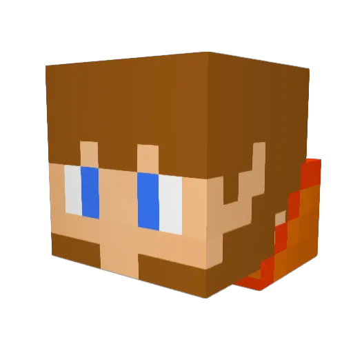 Dalsin Minecraft avatar head, 3D render
