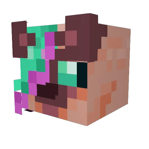 Daltomizer Minecraft avatar head, 3D render