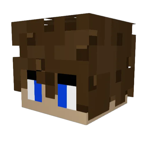 DaltoneMan Minecraft avatar head, 3D render