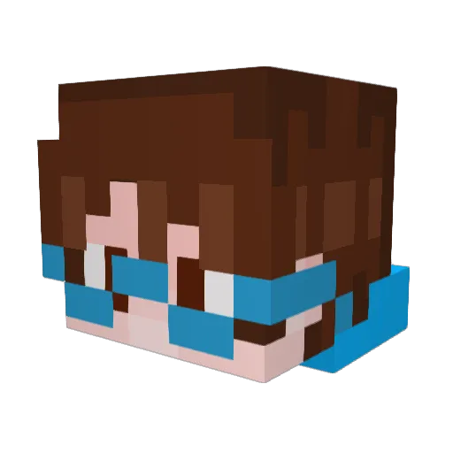 Daltontistic Minecraft avatar head, 3D render