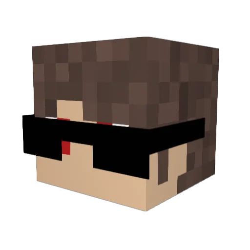 DaluSD Minecraft avatar head, 3D render