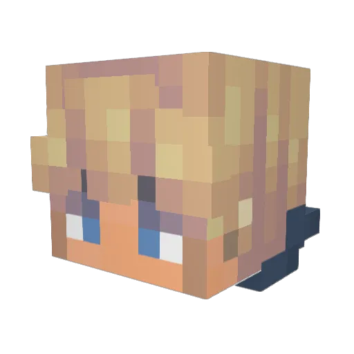 Daluted Minecraft avatar head, 3D render