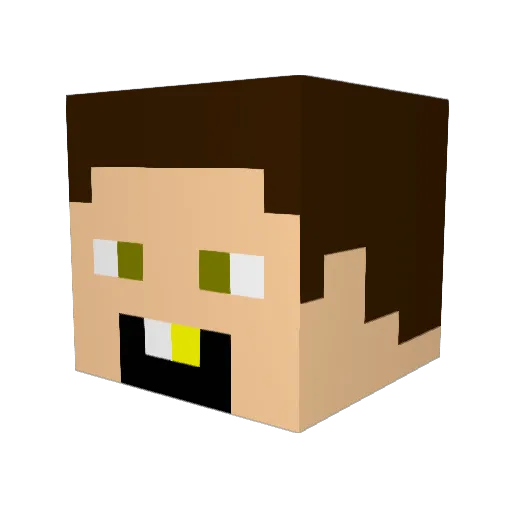 Dam011 Minecraft avatar head, 3D render