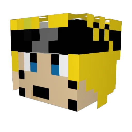 Damage1 Minecraft avatar head, 3D render