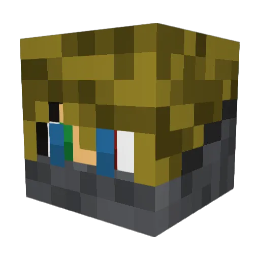 DamageHound Minecraft avatar head, 3D render