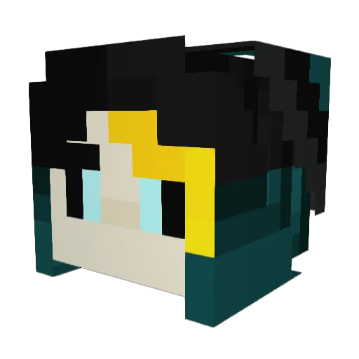 DamagedOCUzi Minecraft avatar head, 3D render