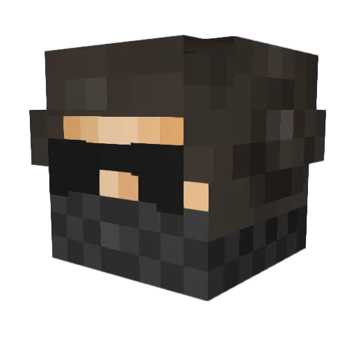 DamagedYams Minecraft avatar head, 3D render