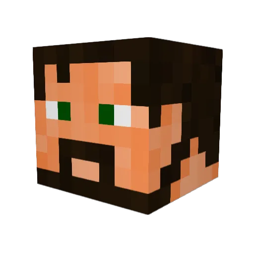 Damagedxd Minecraft avatar head, 3D render
