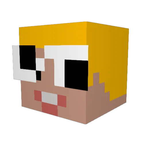 Damagee Minecraft avatar head, 3D render
