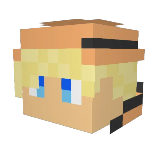 Damaraka Minecraft avatar head, 3D render