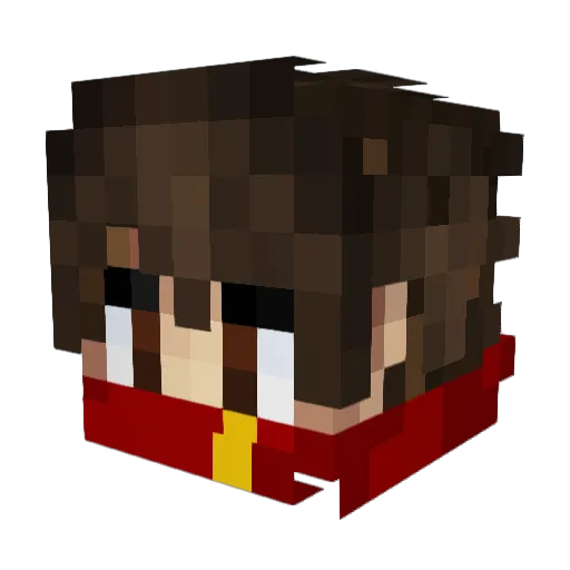 DamashiiTv Minecraft avatar head, 3D render