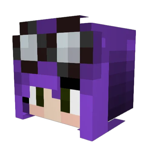 DamatteChan Minecraft avatar head, 3D render