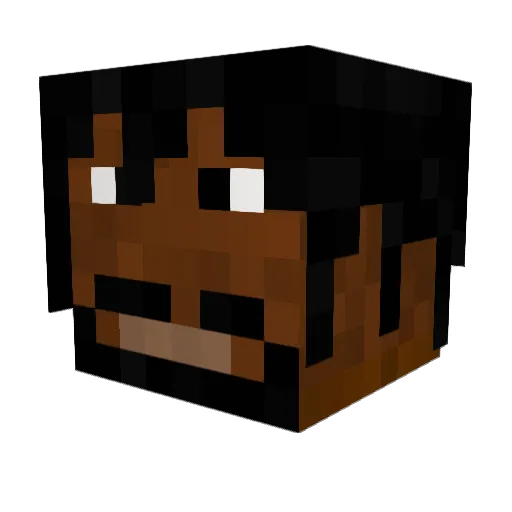 Damaxw Minecraft avatar head, 3D render
