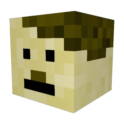 Damcfishfish Minecraft avatar head, 3D render
