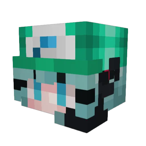 DameFortune Minecraft avatar head, 3D render