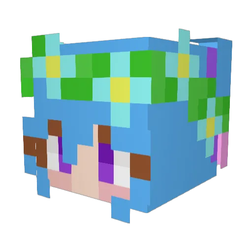 Dameris Minecraft avatar head, 3D render