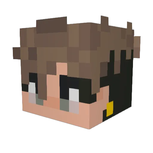 DamiNing Minecraft avatar head, 3D render