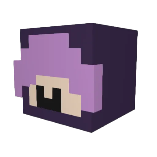Dami_YT Minecraft avatar head, 3D render