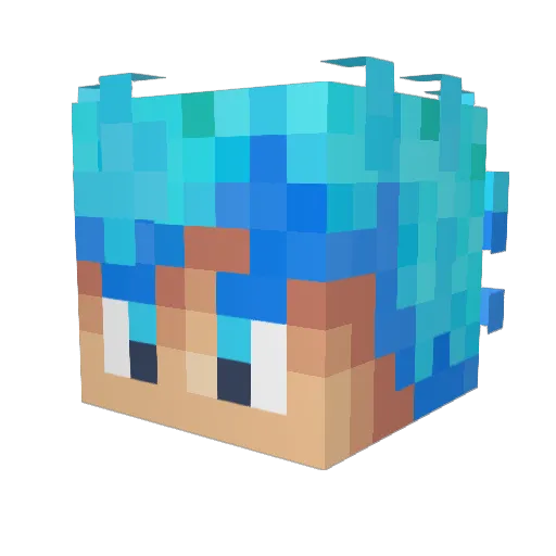 DamianStorm Minecraft avatar head, 3D render
