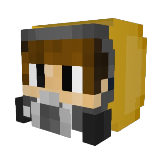 Damianen Minecraft avatar head, 3D render