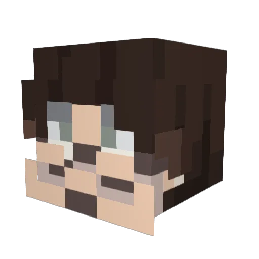 Damiansr Minecraft avatar head, 3D render