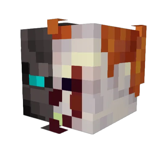 DamieD Minecraft avatar head, 3D render