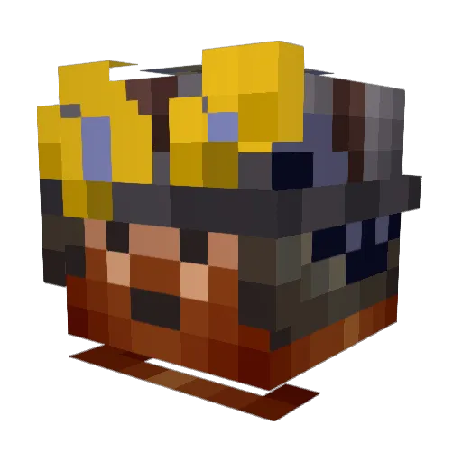 Damien823 Minecraft avatar head, 3D render