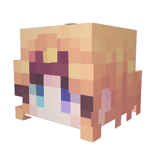 Damigji Minecraft avatar head, 3D render