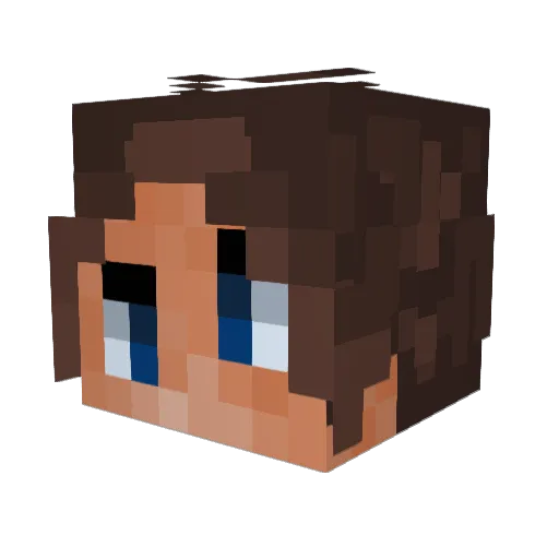 Damiska Minecraft avatar head, 3D render