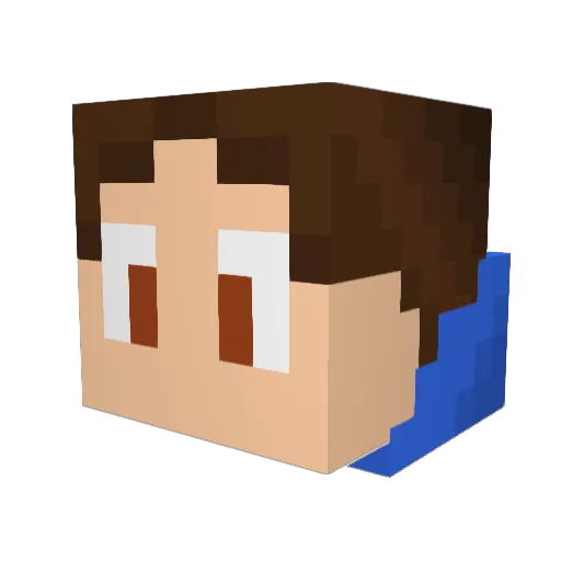 DamnDorian Minecraft avatar head, 3D render