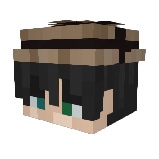 Damoge Minecraft avatar head, 3D render