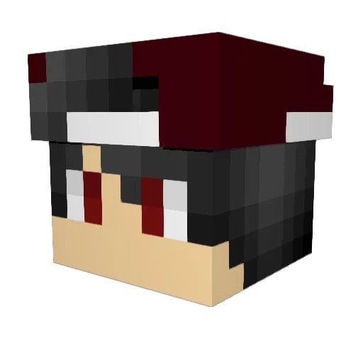 DamonLy Minecraft avatar head, 3D render